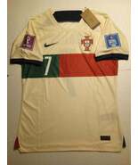 Cristiano Ronaldo #7 Portugal 2022 World Cup Match Slim White Away Socce... - $100.00