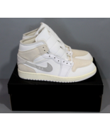 Men&#39;s NIKE AIR JORDAN 1 MID SE CRAFT High Top Shoe WHITE/LT OREWOOD GREY 10 - $133.63