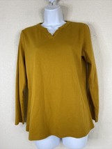 d &amp; Co Essentials Womens Size S Yellow Knit V-neck Shirt Long Sleeve - £4.67 GBP