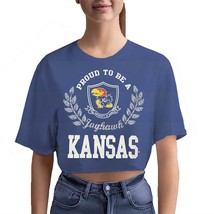 Women&#39;s E5 Collegiate Classics University of Kansas Jayhawks Blue Crop T... - $14.25