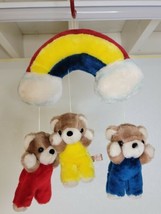 Rare Vintage Jolly Jumper 1983 Rainbow Bears Baby Mobile Yellow Red Blue Hanging - £29.85 GBP