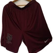 Nike Dri-Fit Mens Large 10” Inseam Athletic Basketball Shorts Maroon UG ... - $10.99