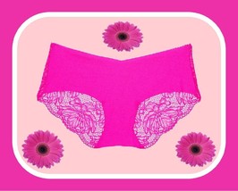 S  Hot Bali Pink w Lace Back NO SHOW Smooth Victorias Secret Hiphugger Pantie - $12.50