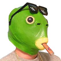Green Fish Head Mask Halloween Party Costume Latex Props Kit Animal Full... - $22.95