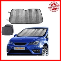 Compact Windshield Sun Shade with Side Mesh - Protect Against Heat &amp; Glare - $25.21