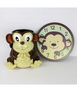 Monkey Resin Garbage Can and Matching Wood Clock Monkey Waste  - £46.85 GBP
