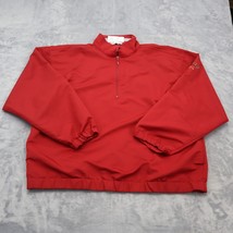 Orvis Jacket Mens L Red Polyester Windbreaker Pull over Chest Zip Outerwear - $22.19