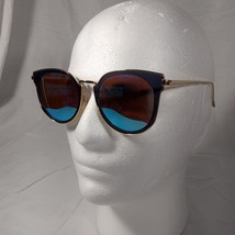 Sojos SJ1057 Oversized Horned Fashion Sunglasses Polarized Mirror Lens Gold Blue - £9.55 GBP