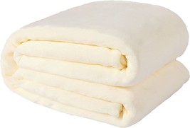 Ivory White Luxury Cozy Microfiber Plush Fuzzy Blanket, Super Soft, Nanpiper. - £27.91 GBP