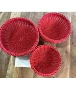 Lock&amp;Lock Set of 3 Red Round Weaving Baskets Dishwasher &amp; Microwave Safe - $439.95 MXN