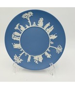 Vintage Wedgwood Blue Jasperware Dinner Plate 9-1/2&quot; Sacrifice w/ 3 Scenes - £40.35 GBP