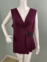 Kenneth Cole Women&#39;s Sleeveless The Naomi Top in Port Wine/Black Sz XL NWT - $38.60