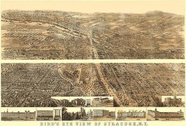 Syracuse, New York - 1868 - Aerial Bird's Eye View Map Poster - £7.87 GBP+