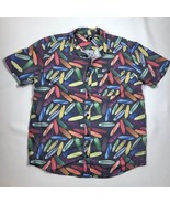 DC Shoes Surfboard Print Hawaiian Button Down Shirt Mens Size XXL Skateb... - €25,61 EUR