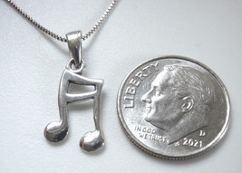 Very Small Musical Note 925 Sterling Silver Pendant - £4.24 GBP