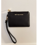 Michael Kors Jet Set Black Saffiano Leather Wristlet Card Holder Wallet ... - $34.65