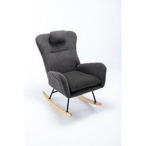35.5 inch Rocking Chair, Soft Teddy Velvet Fabric Rocking Chair for Nursery - £109.63 GBP
