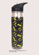 DC Comics Batman Bat Chest Logo 18 oz Plastic Flip Top Water Bottle NEW UNUSED - £7.02 GBP