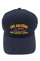 USS Arizona BB39 Pearl Harbor Hawaii Baseball Blue Veteran Cap Hat Adjus... - $12.16