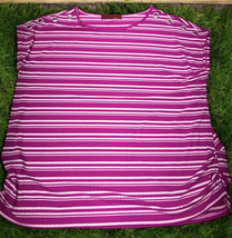 Love Scarlett Women’s Plus Size 1X Pink White Striped, Short Sleeve Top ... - $24.99