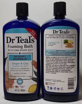 (2) Dr Teal&#39;s Foaming Bath Epsom Salt Detoxify &amp; Energize Gently Cleanse 34 Oz - £26.66 GBP