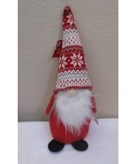Christmas Gnome Holiday Plush Decoration Bean Bag Weighted Base 14&quot; Tall - $10.93
