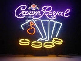 New Crown Royal Poker Casino Cards Beer Lamp Light Neon Sign 24&quot;x20&quot; - £199.37 GBP