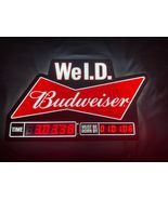 BUDWEISER BOWTIE WE I.D. COUNTDOWN LIGHTED LED SIGN MAN CAVE BAR DORM RO... - €90,39 EUR
