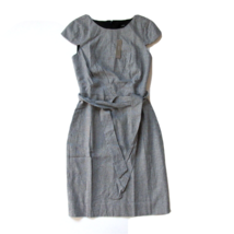 NWT J.Crew 365 Tie Front Sheath in Mini Houndstooth Linen Blend Dress 8 $188 - £55.92 GBP