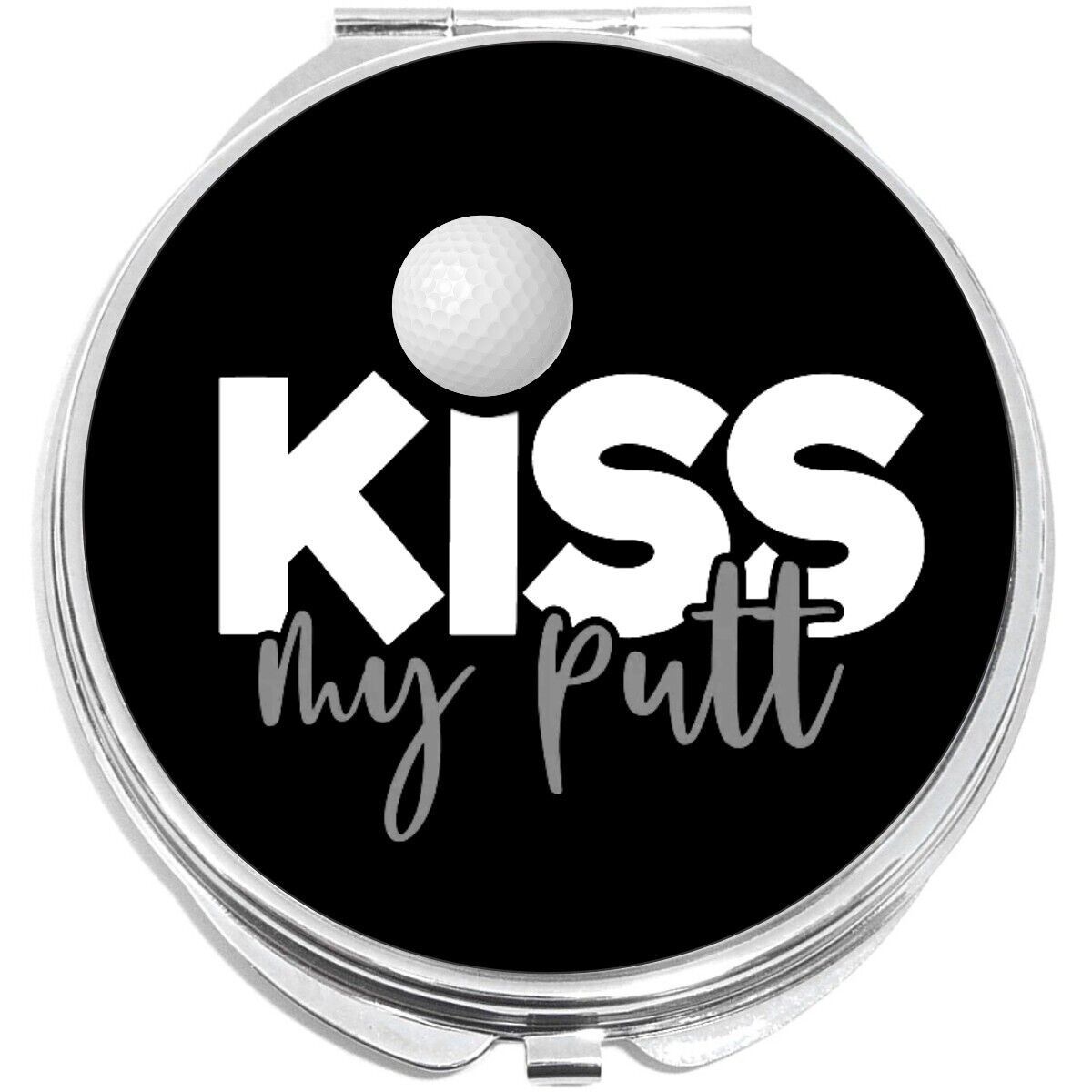 Kiss My Putt Golfing Compact with Mirrors - Perfect for your Pocket or P... - $11.76