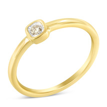 14K Yellow Gold Plated .925 Sterling Silver 1/20 Carat Diamond Square Cu... - £68.94 GBP