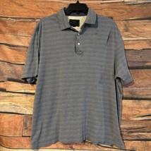 Jos A Bank Reserve Polo Shirt Short Sleeve Gray Striped Traditional Fit Golf - $13.99