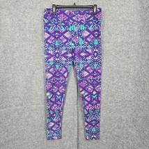 LuLaRoe Womans Leggings Tall and Curvy 12-18 Abstract Flowers Purple  Ac... - $9.49