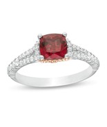 Enchanted Disney Mulan, 6 MM Cushion Cut Red Two Tone Engagement Ring - £67.87 GBP