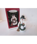 HALLMARK KEEPSAKE ORNAMENT 1996 CHRISTMAS SNOWMAN MARJOLEIN BASTIN 3.5&quot; - $71.95 MXN
