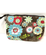 Thirty One Fabric Flower Power Fabric Womens Cosmetic Bag Travel 8 x 6 in - £11.48 GBP