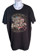 GREAT AMERICAN LAKES &amp; TIMBER UNITED STATES HOME OF THE BRAVE T-SHIRT Bl... - $7.91