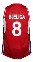 Nemanja Bjelica #8 Serbia Basketball Jersey New Sewn Red Any Size image 2