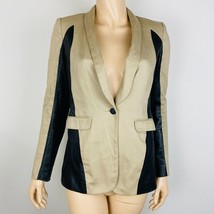 Rag &amp; Bone Tan Black Casual Career Blazer Lambs Leather Silk Flawed ***W... - $53.99