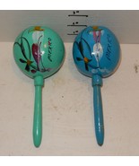 Pair of Handmade maracas Mexico Teal Blue - $993.35 MXN