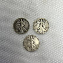Lot of (3) 90% Silver Walking Liberty Half Dollar 1939 , 1939 D ,1939 S - £47.22 GBP