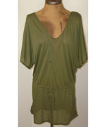 NWT New Prana Saida Kaftan Dress Coverup S Cargo Green Dolman Sleeves Dark - $118.80