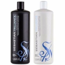 SEBASTIAN  Trilliance Shampoo 33.8 oz &amp; Conditioner 33.8 oz liter Set - £55.81 GBP