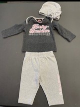 Baby girl Harley Davidson 3 pc outfit size-3 to 6 months - $18.70