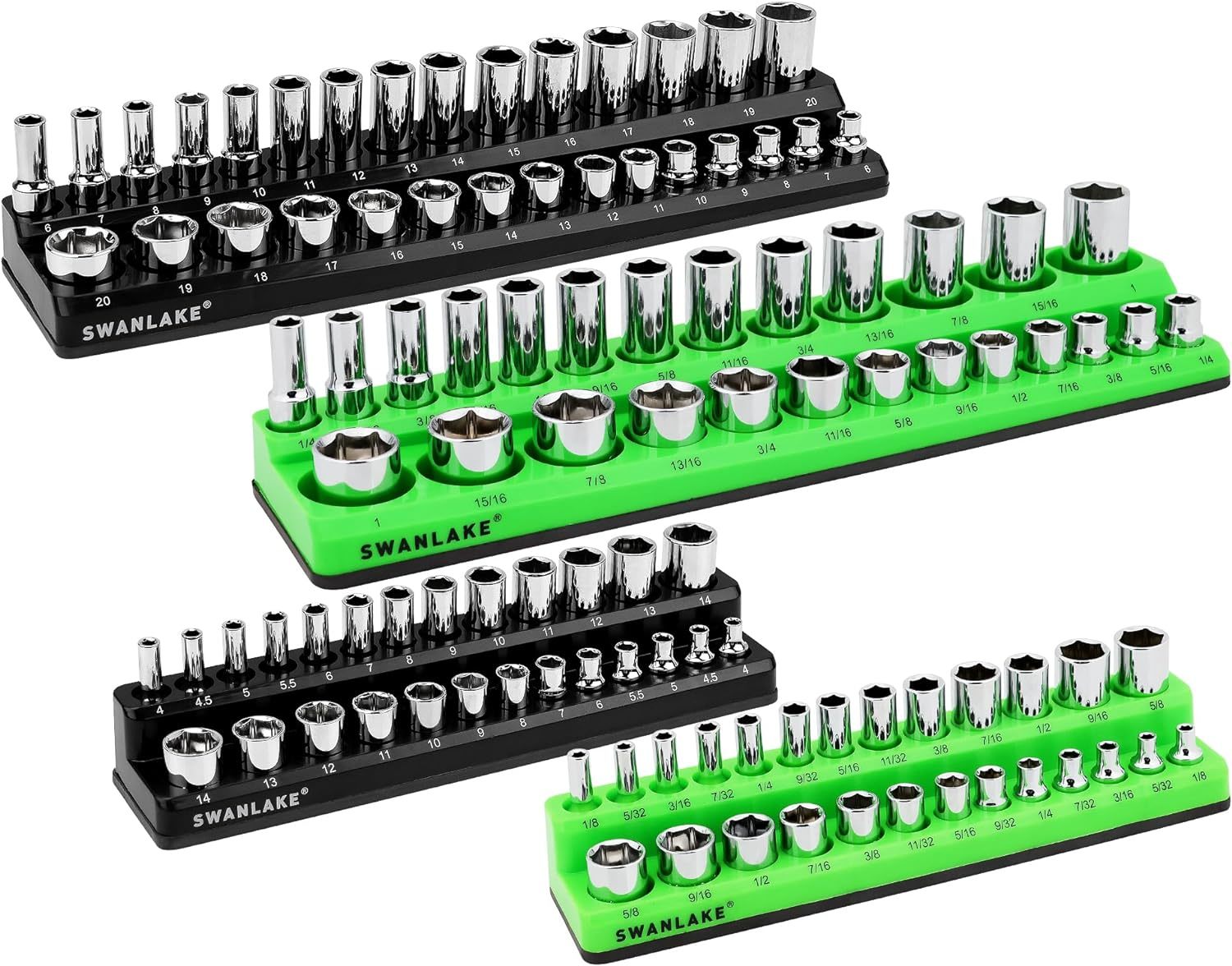 Swanlake Garden Tools Magnetic Socket Organizer Set, 4Pcs Socket Holder Set - $31.98