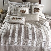 Donna Sharp Birch Forest  **KING** Quilt Farmhouse Rustic Country Gray Brown New - £139.92 GBP