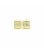 18k Layered Real Gold Filled Square Men&#39;s Earring Icedcut - $199.61 MXN