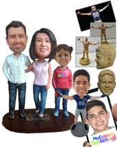 Personalized Bobblehead Father, Mother And Daughter Trio Wearing Jeans - Parents - £181.73 GBP