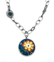 Lucky Brand BOHO Hippie Flower Medallion Necklace - £31.15 GBP