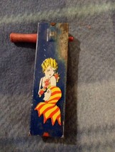 Vintage Kirchhof Tin Clicker Noise Maker Jester &amp; Woman Small Size USA  - £5.14 GBP